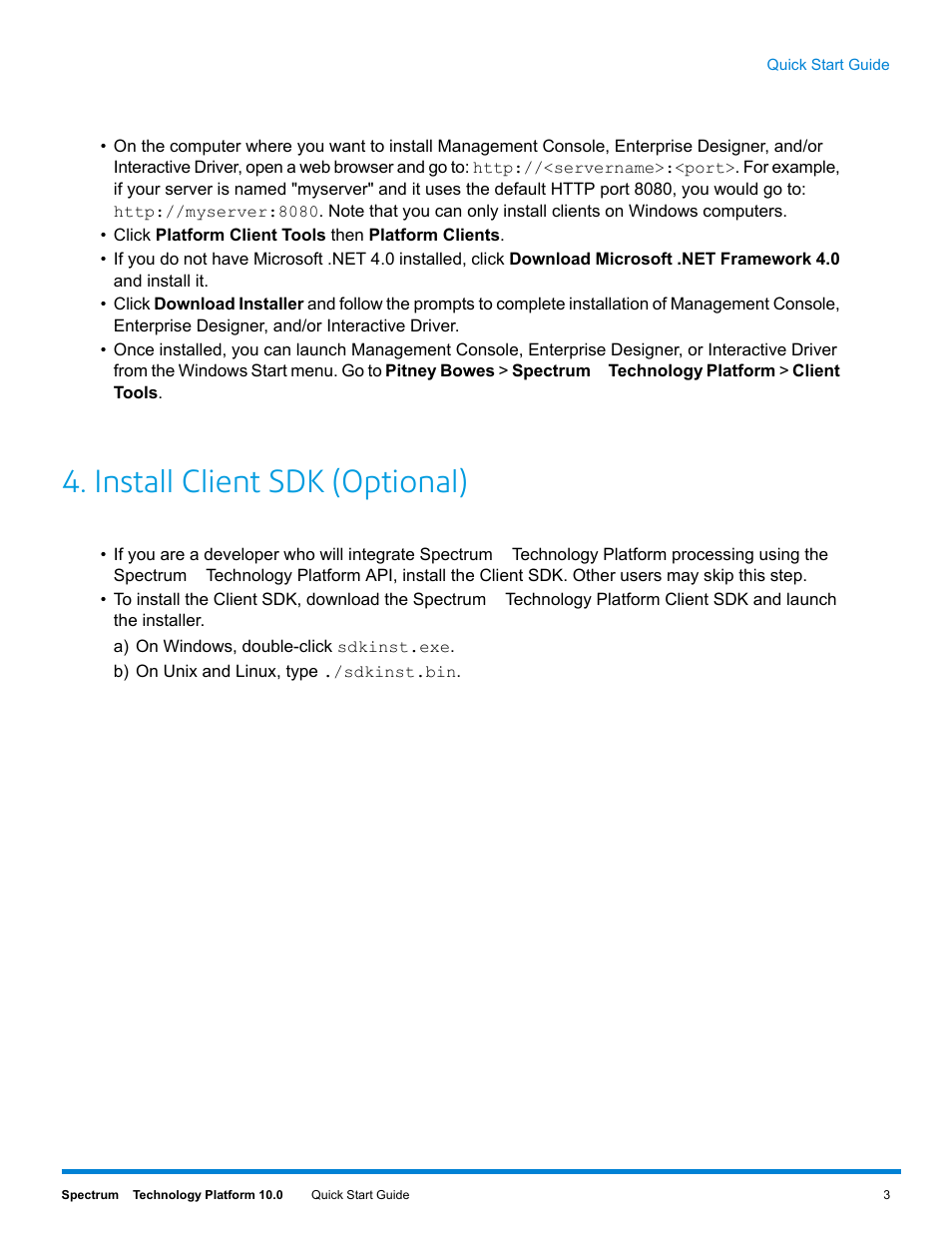 Install client sdk (optional) | Pitney Bowes Spectrum Spatial User Manual | Page 3 / 3