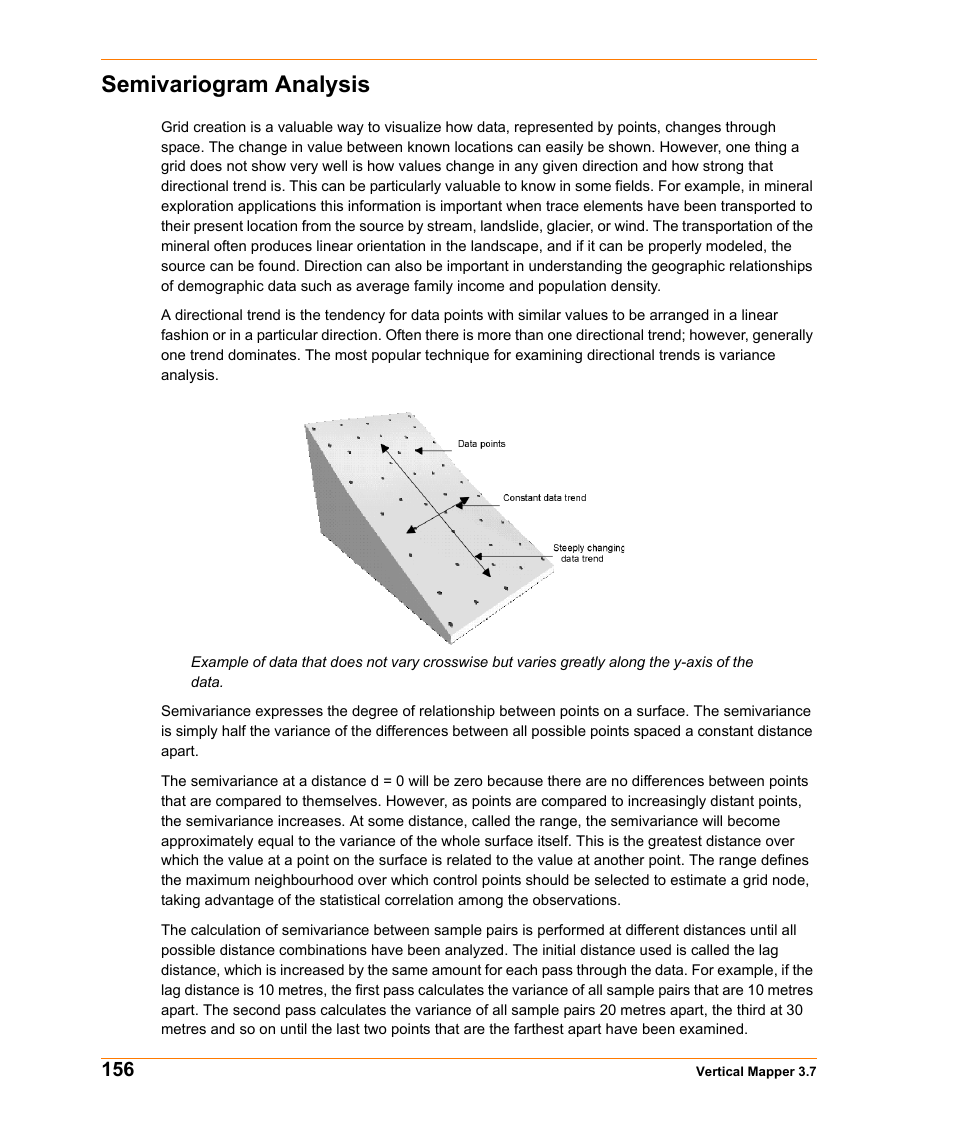 Semivariogram analysis | Pitney Bowes MapInfo Vertical Mapper User Manual | Page 158 / 213