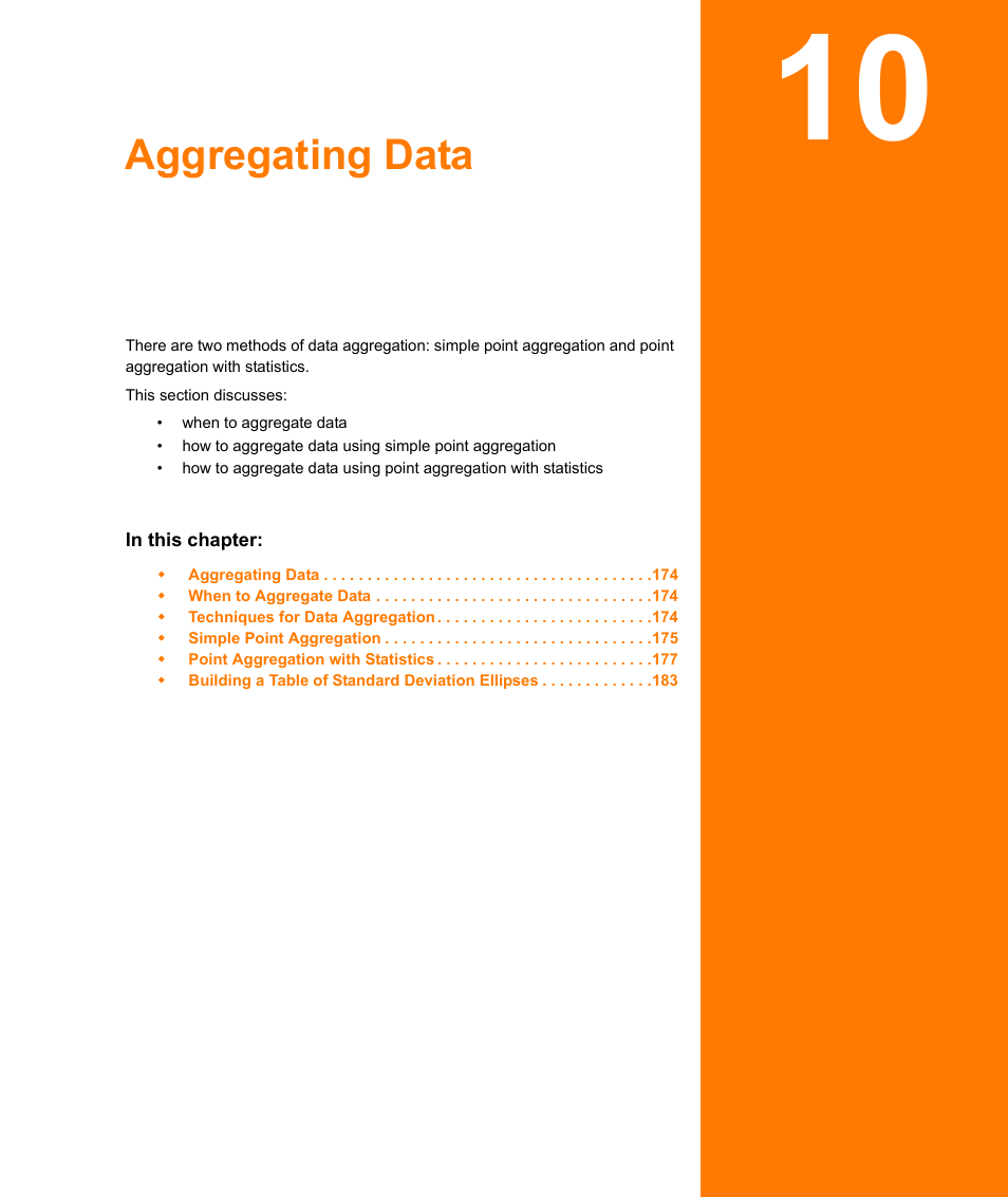 Aggregating data, Chapter 10: aggregating data | Pitney Bowes MapInfo Vertical Mapper User Manual | Page 175 / 213