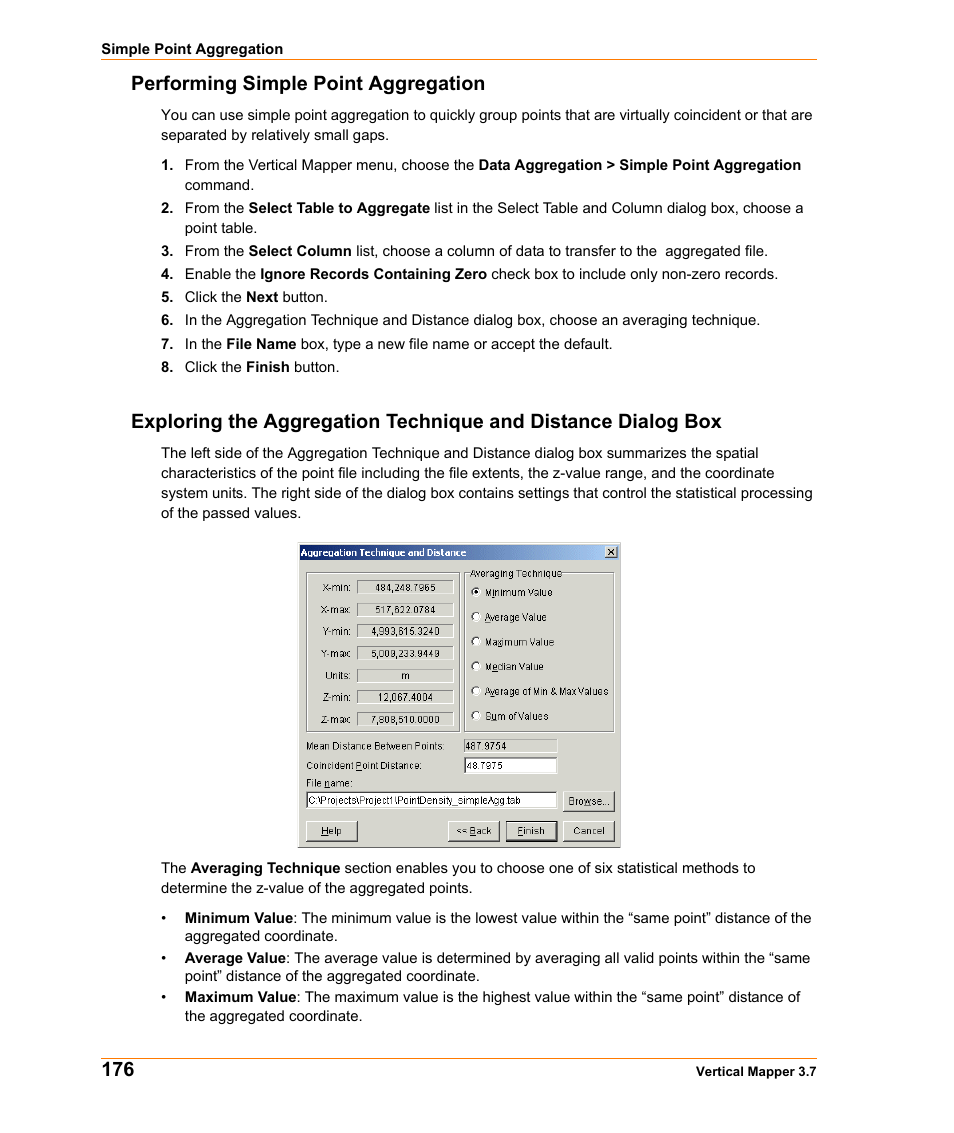Performing simple point aggregation | Pitney Bowes MapInfo Vertical Mapper User Manual | Page 178 / 213
