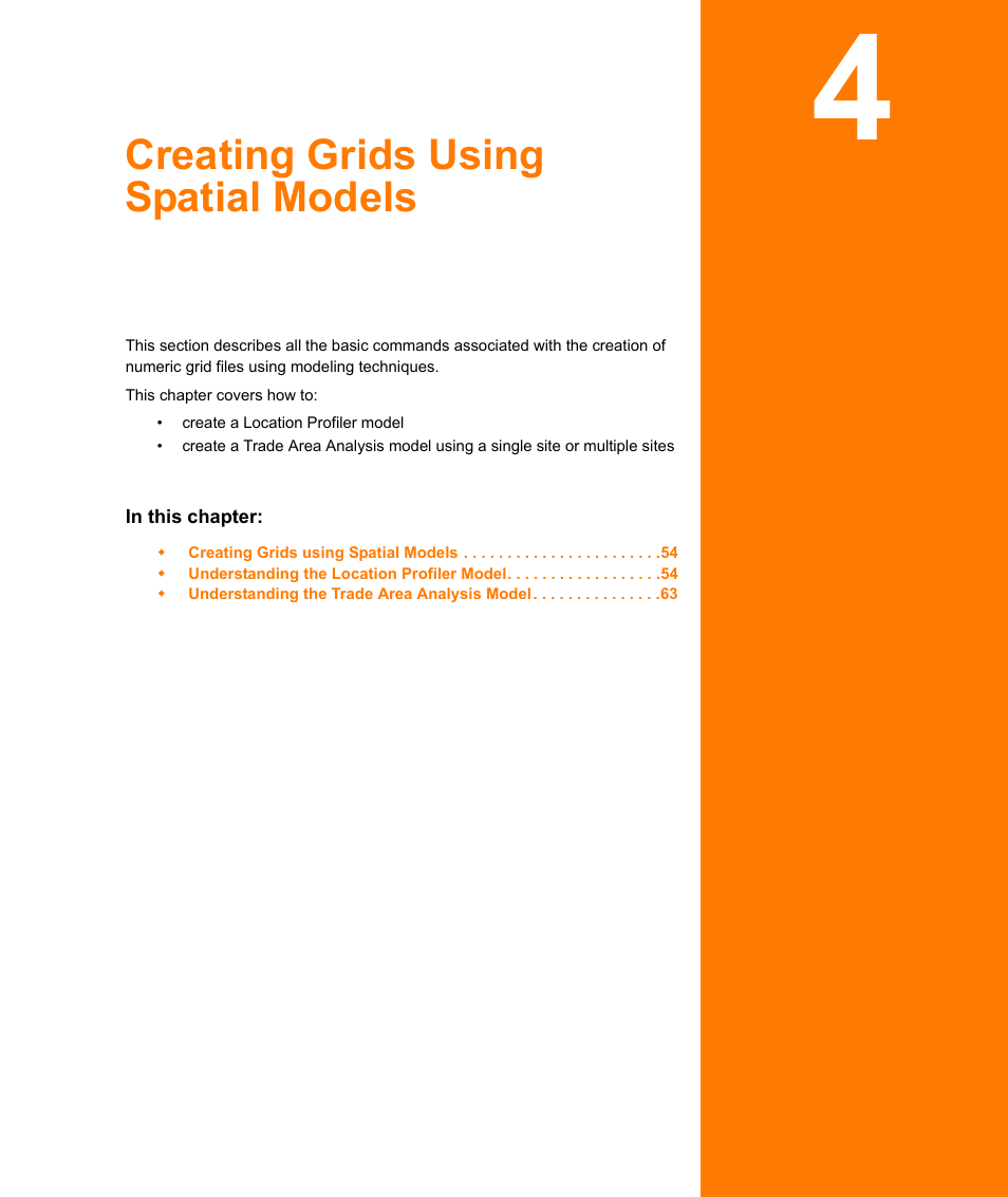 Creating grids using spatial models, Chapter 4: creating grids using spatial models | Pitney Bowes MapInfo Vertical Mapper User Manual | Page 55 / 213