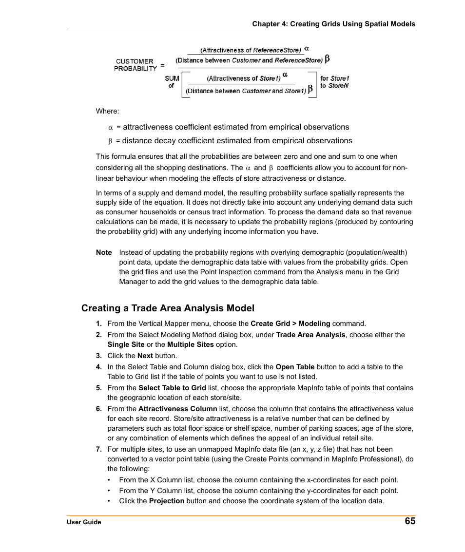 Creating a trade area analysis model | Pitney Bowes MapInfo Vertical Mapper User Manual | Page 67 / 213