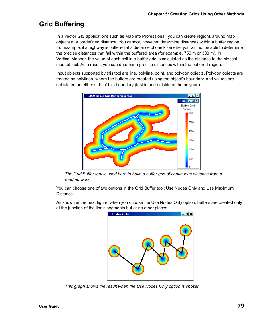 Grid buffering | Pitney Bowes MapInfo Vertical Mapper User Manual | Page 81 / 213
