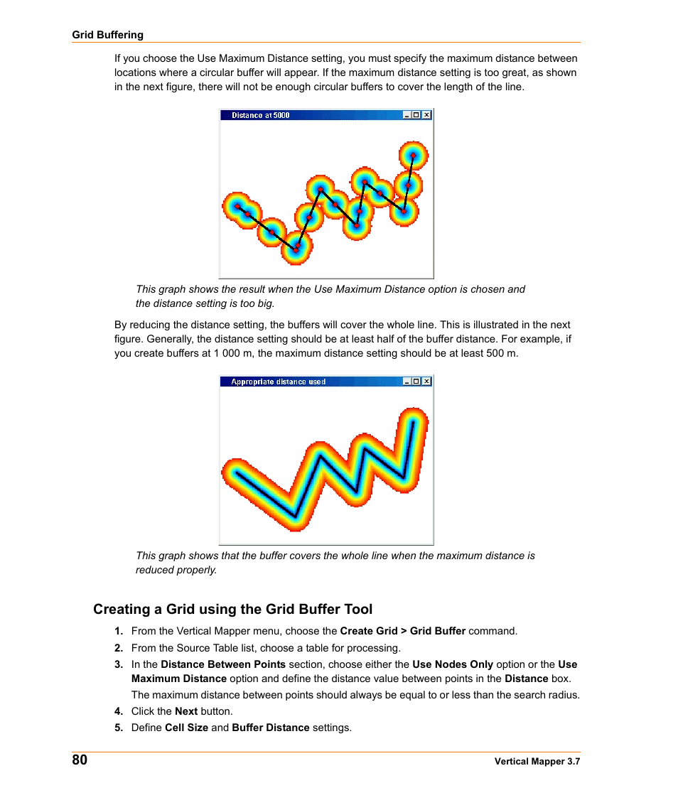 Creating a grid using the grid buffer tool | Pitney Bowes MapInfo Vertical Mapper User Manual | Page 82 / 213