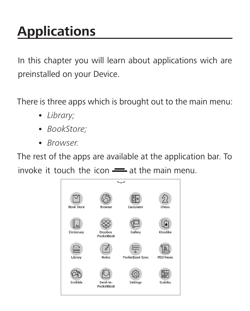 Applications | PocketBook Sense with KENZO cover User Manual | Page 50 / 93