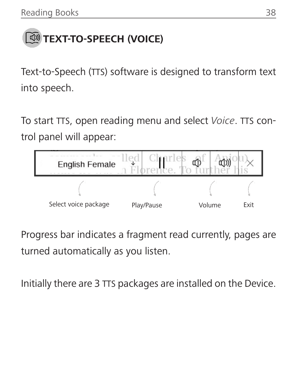 Text-to-speech (voice) | PocketBook InkPad User Manual | Page 38 / 96