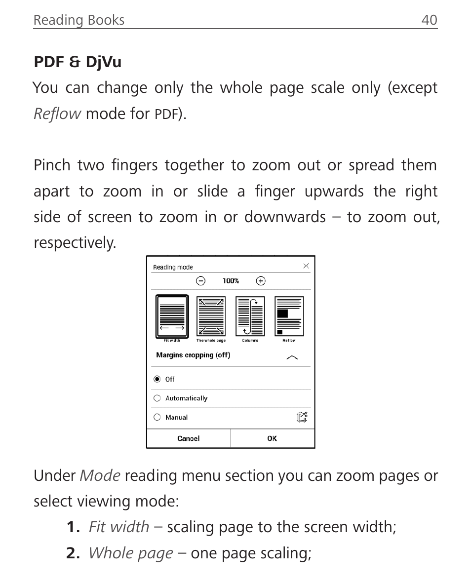 Pdf & djvu | PocketBook InkPad User Manual | Page 40 / 96