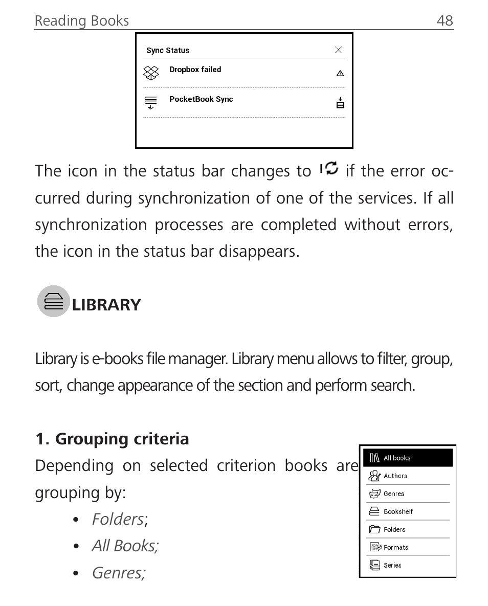 Library, Library 48 | PocketBook InkPad User Manual | Page 48 / 96
