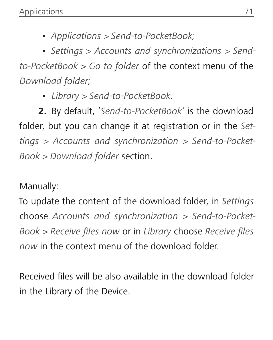 PocketBook InkPad User Manual | Page 71 / 96