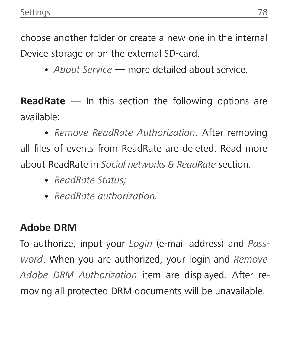 PocketBook InkPad User Manual | Page 78 / 96