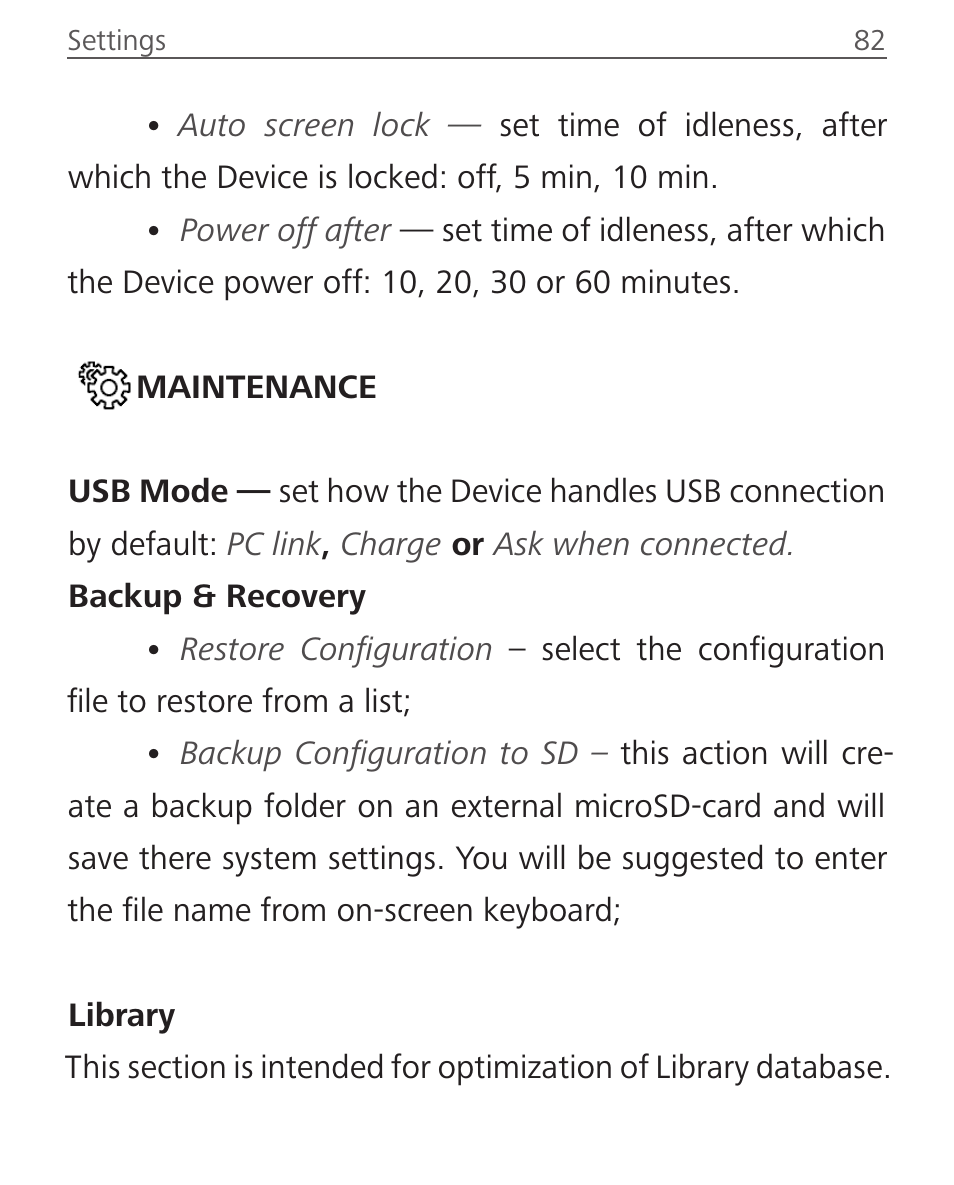 Maintenance, Maintenance 82 | PocketBook InkPad User Manual | Page 82 / 96