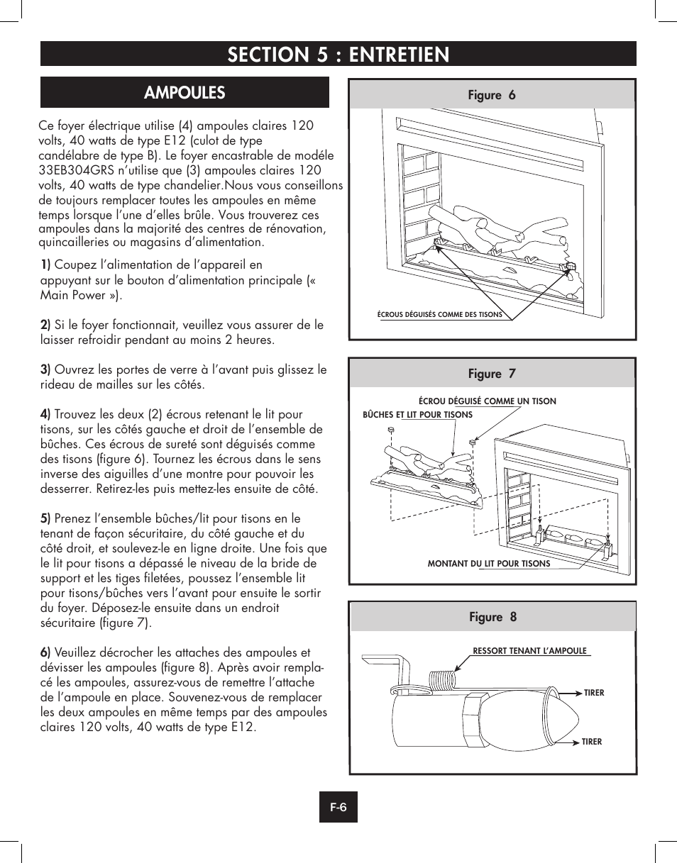 Ampoules | ClassicFlame Built In Electric Furnace 39EB364GRS User Manual | Page 16 / 30