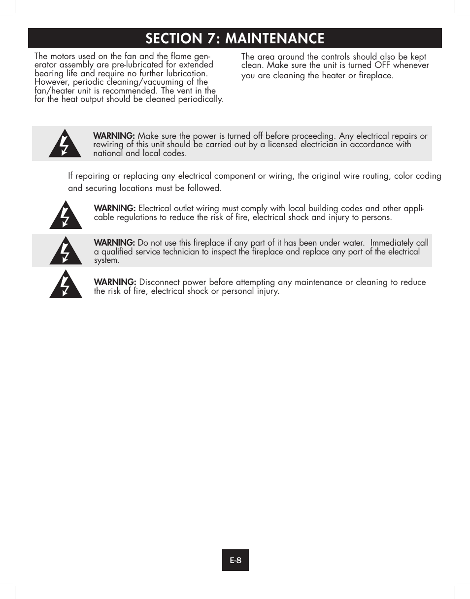 ClassicFlame Built In Electric Furnace 39EB364GRS User Manual | Page 8 / 30