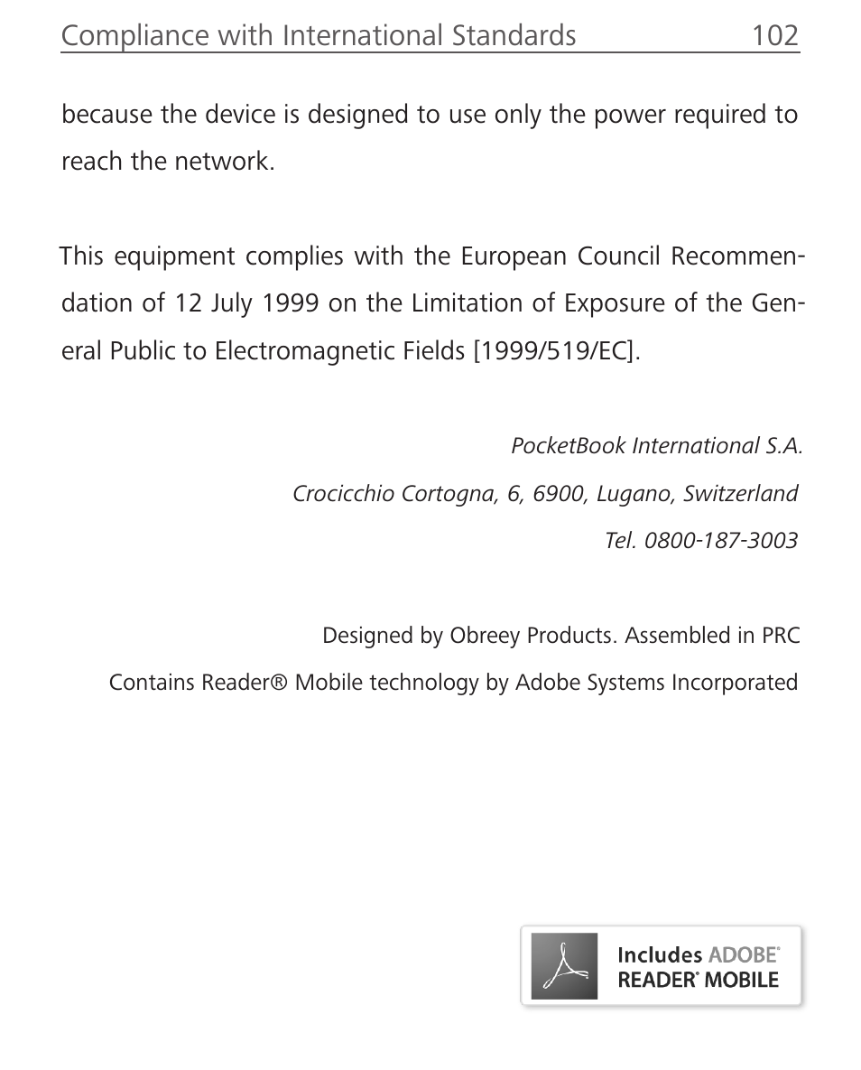 Compliance with international standards 102 | PocketBook Ultra User Manual | Page 102 / 102