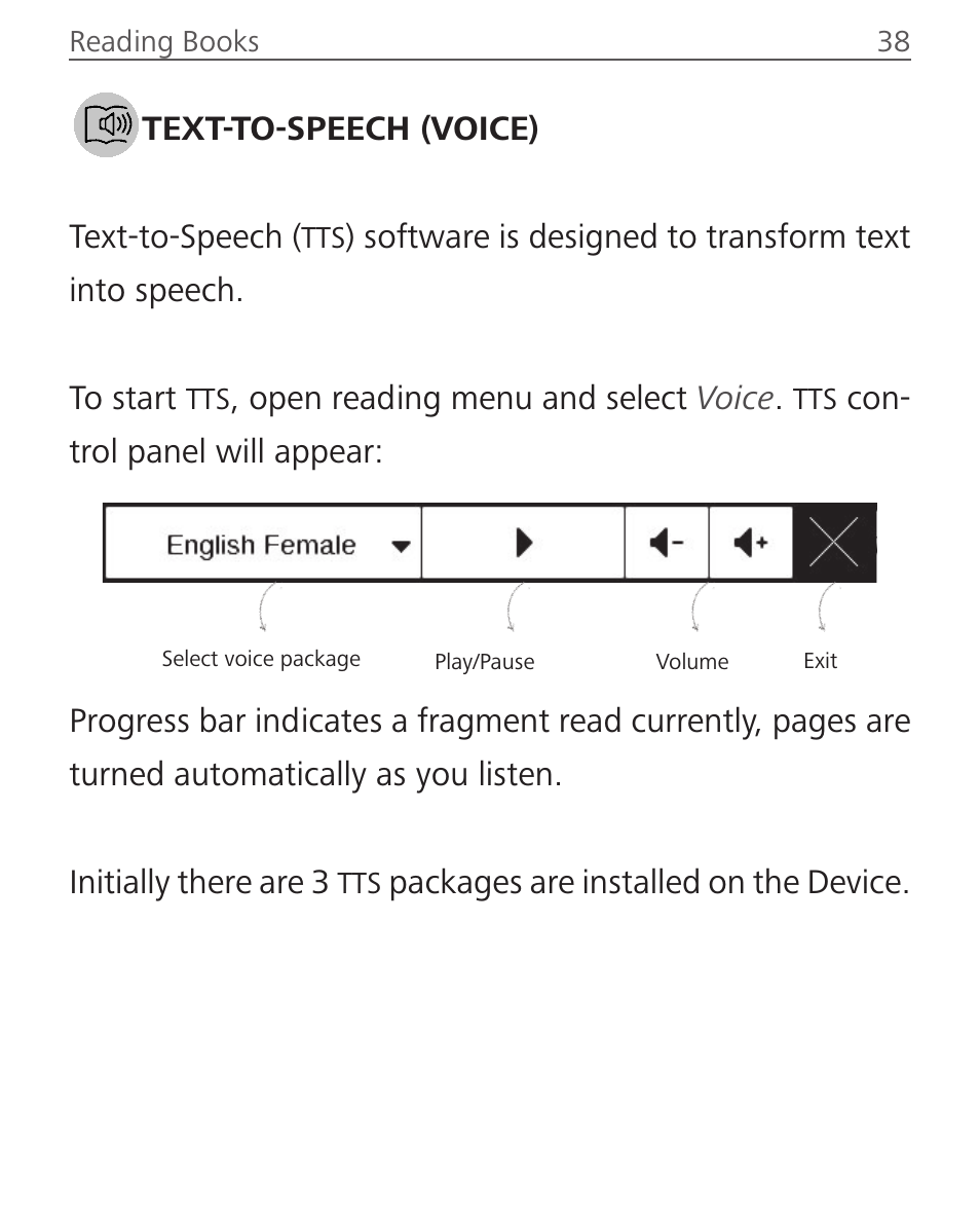 Text-to-speech (voice) | PocketBook Ultra User Manual | Page 38 / 102
