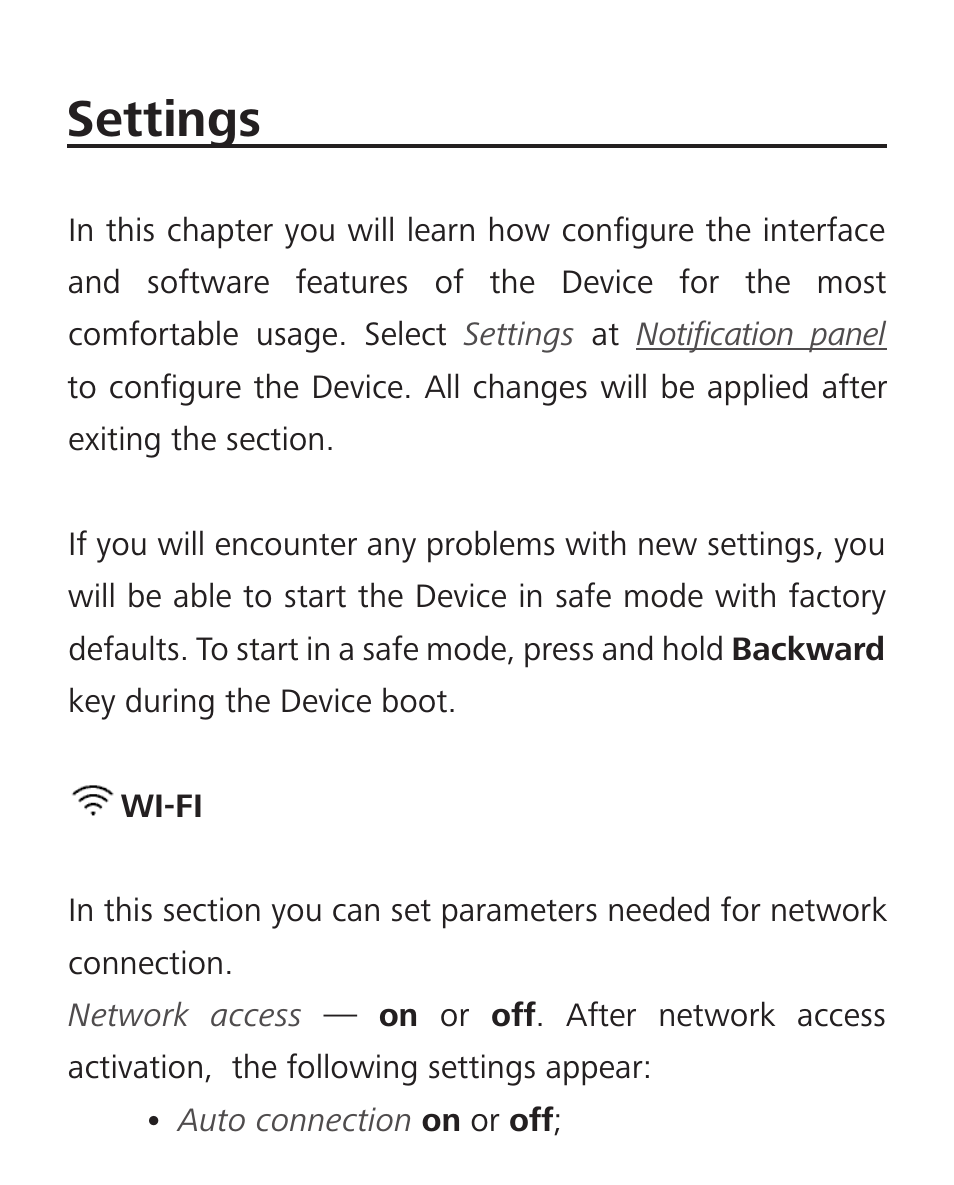 Settings, Network, Network 78 | PocketBook Ultra User Manual | Page 78 / 102