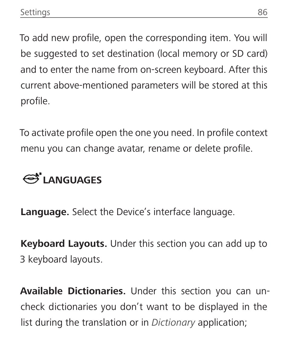 Languages, Languages 86 | PocketBook Ultra User Manual | Page 86 / 102
