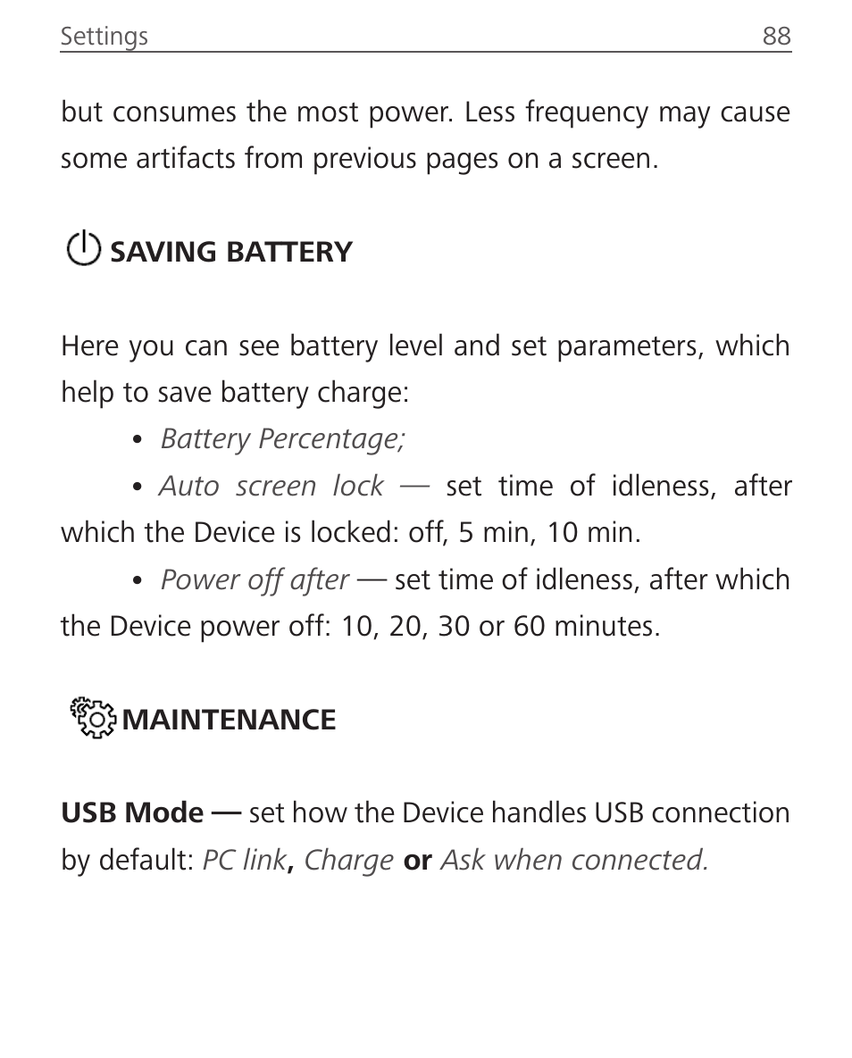 Saving battery | PocketBook Ultra User Manual | Page 88 / 102