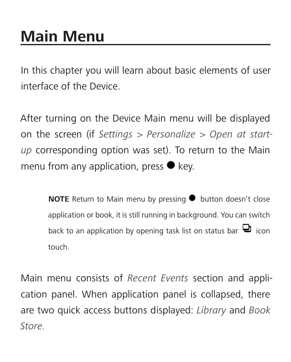 Main menu | PocketBook Aqua User Manual | Page 23 / 91