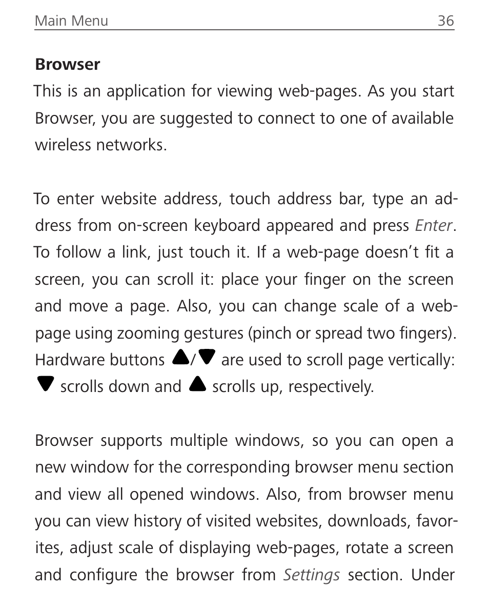Browser, Browser 36 | PocketBook Aqua User Manual | Page 36 / 91