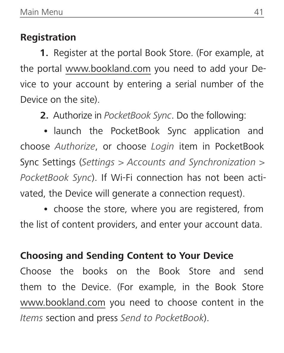 PocketBook Aqua User Manual | Page 41 / 91