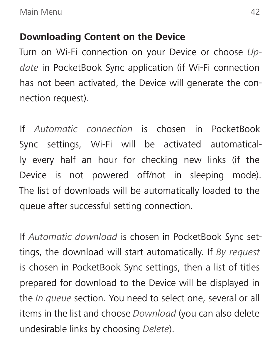 PocketBook Aqua User Manual | Page 42 / 91