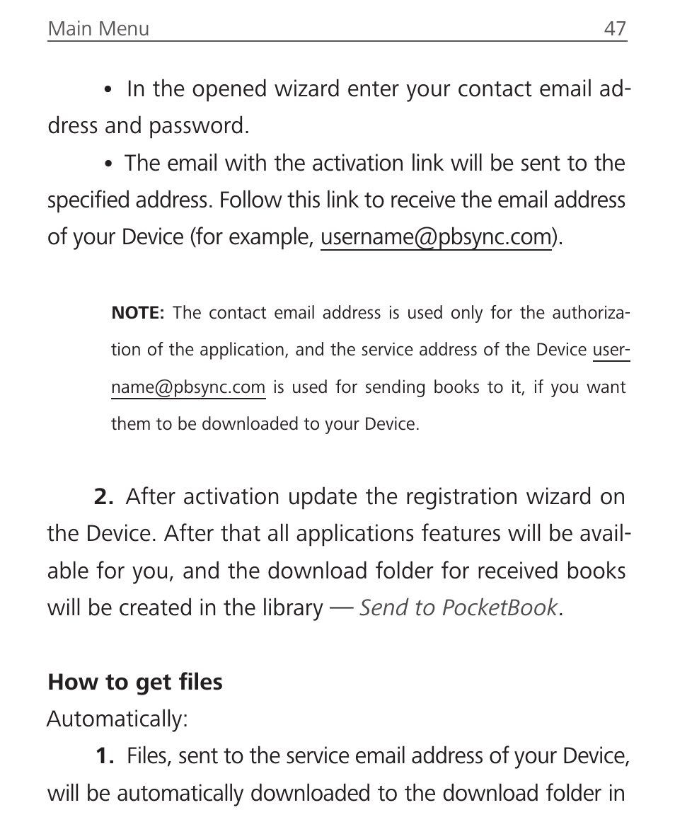 PocketBook Aqua User Manual | Page 47 / 91