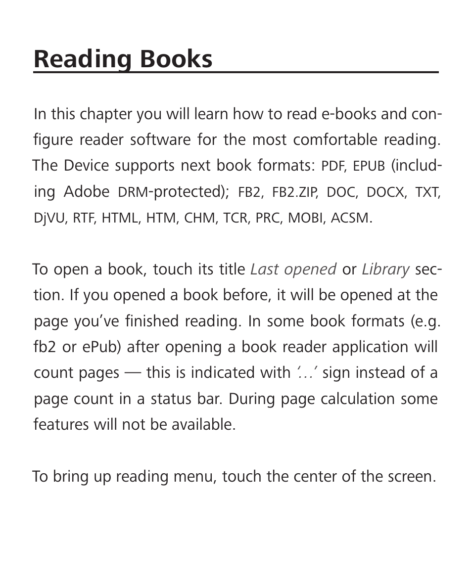 Reading books | PocketBook Aqua User Manual | Page 52 / 91