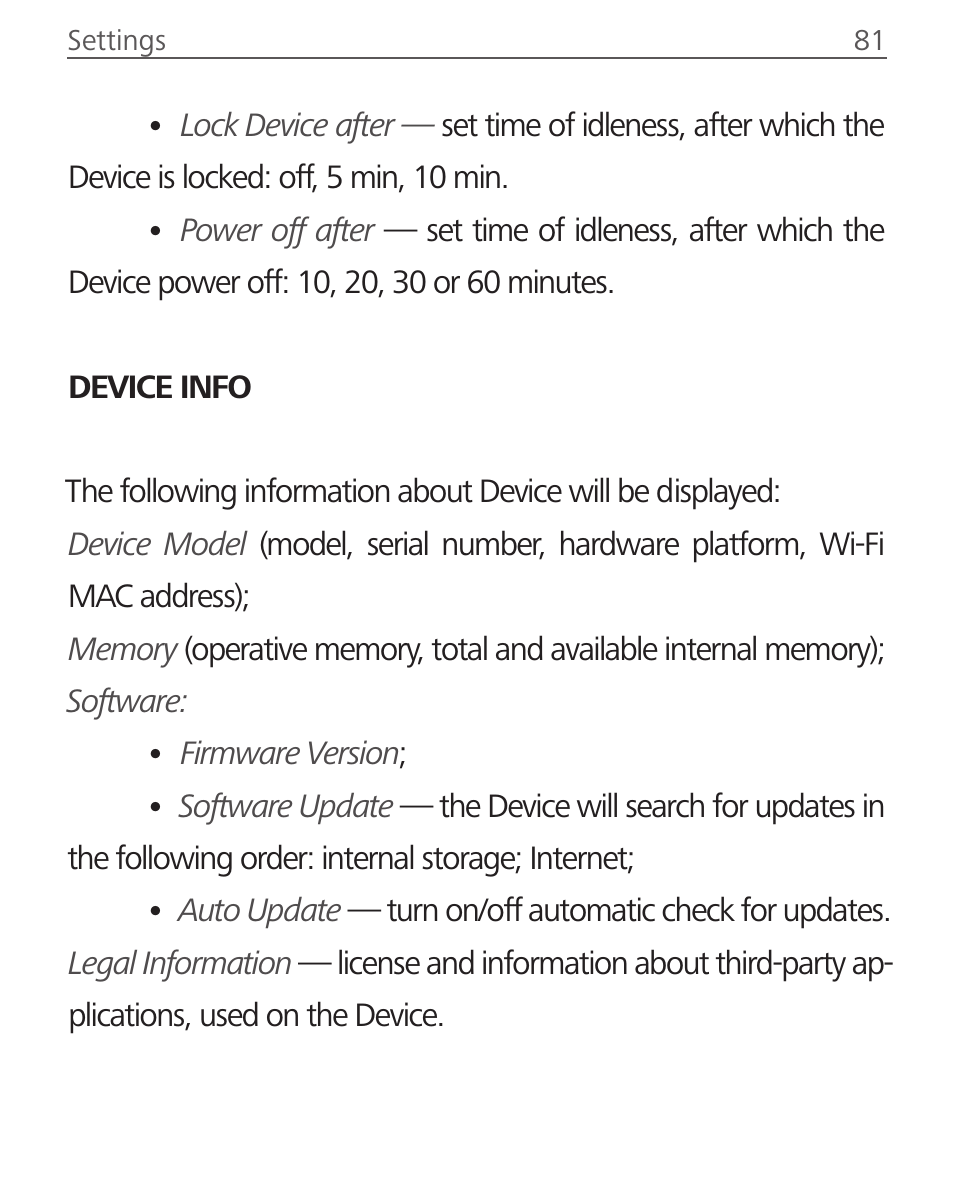 Device info | PocketBook Aqua User Manual | Page 81 / 91