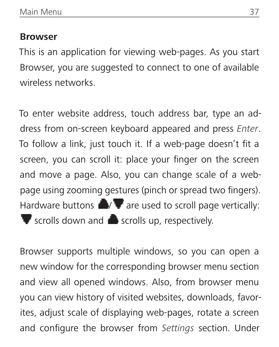 Browser, Browser 37 | PocketBook Touch Lux 2 User Manual | Page 37 / 95