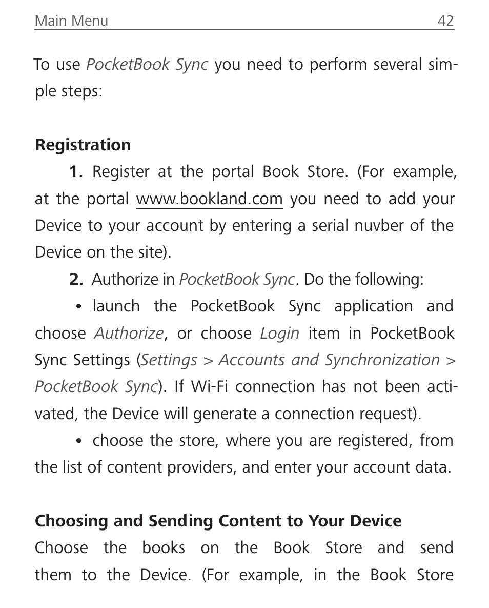 PocketBook Touch Lux 2 User Manual | Page 42 / 95