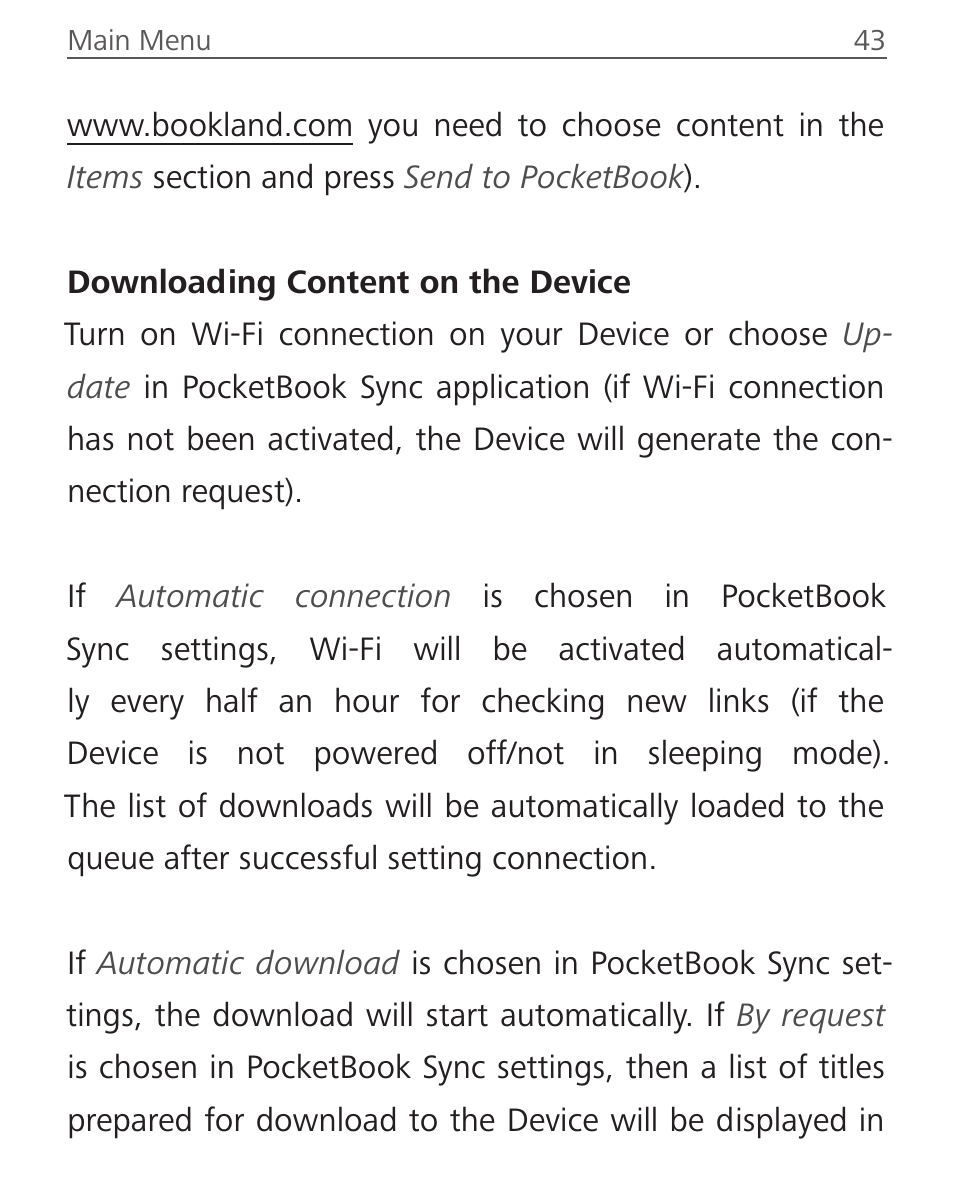 PocketBook Touch Lux 2 User Manual | Page 43 / 95