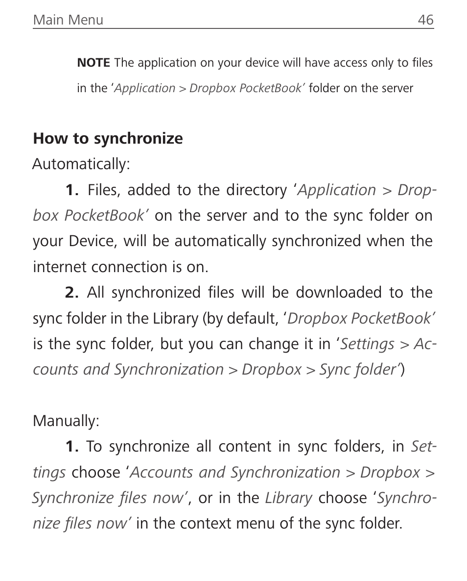 PocketBook Touch Lux 2 User Manual | Page 46 / 95