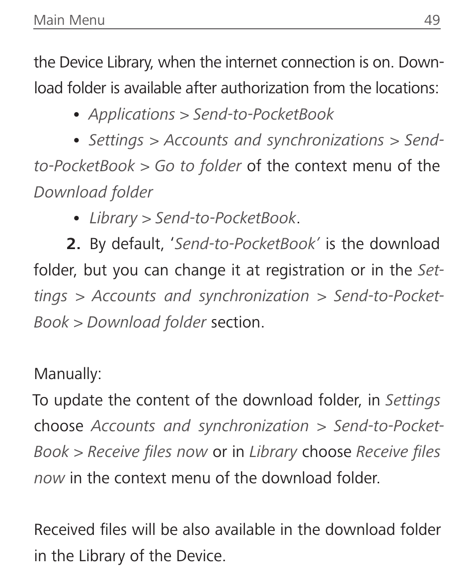 PocketBook Touch Lux 2 User Manual | Page 49 / 95