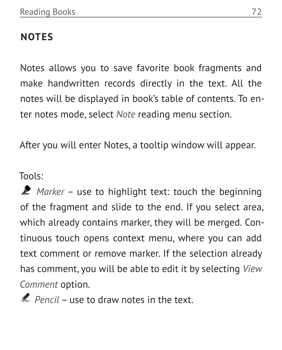 Notes, Notes 72 | PocketBook Touch Lux User Manual | Page 72 / 101