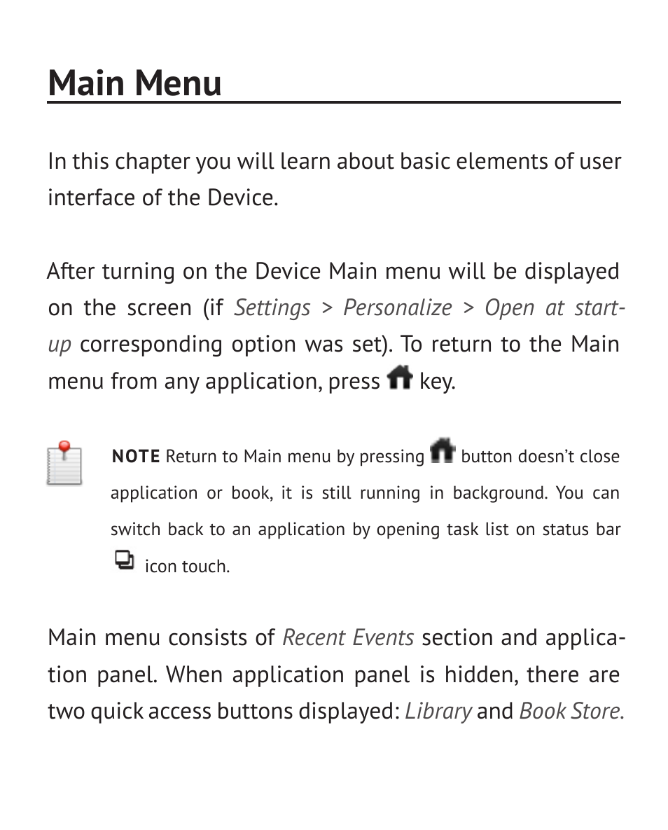 Main menu | PocketBook Touch User Manual | Page 25 / 101