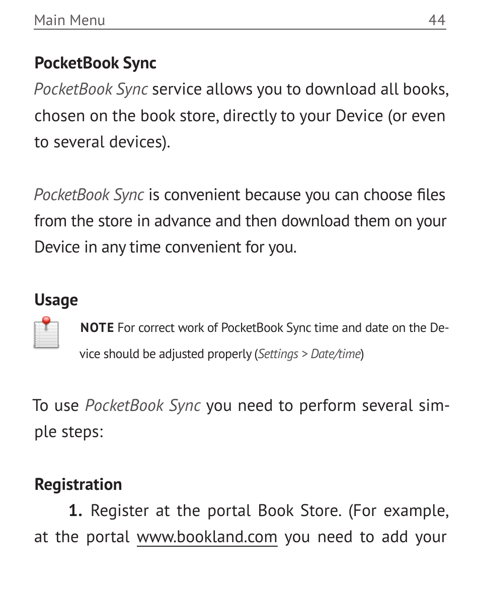 PocketBook Touch User Manual | Page 44 / 101