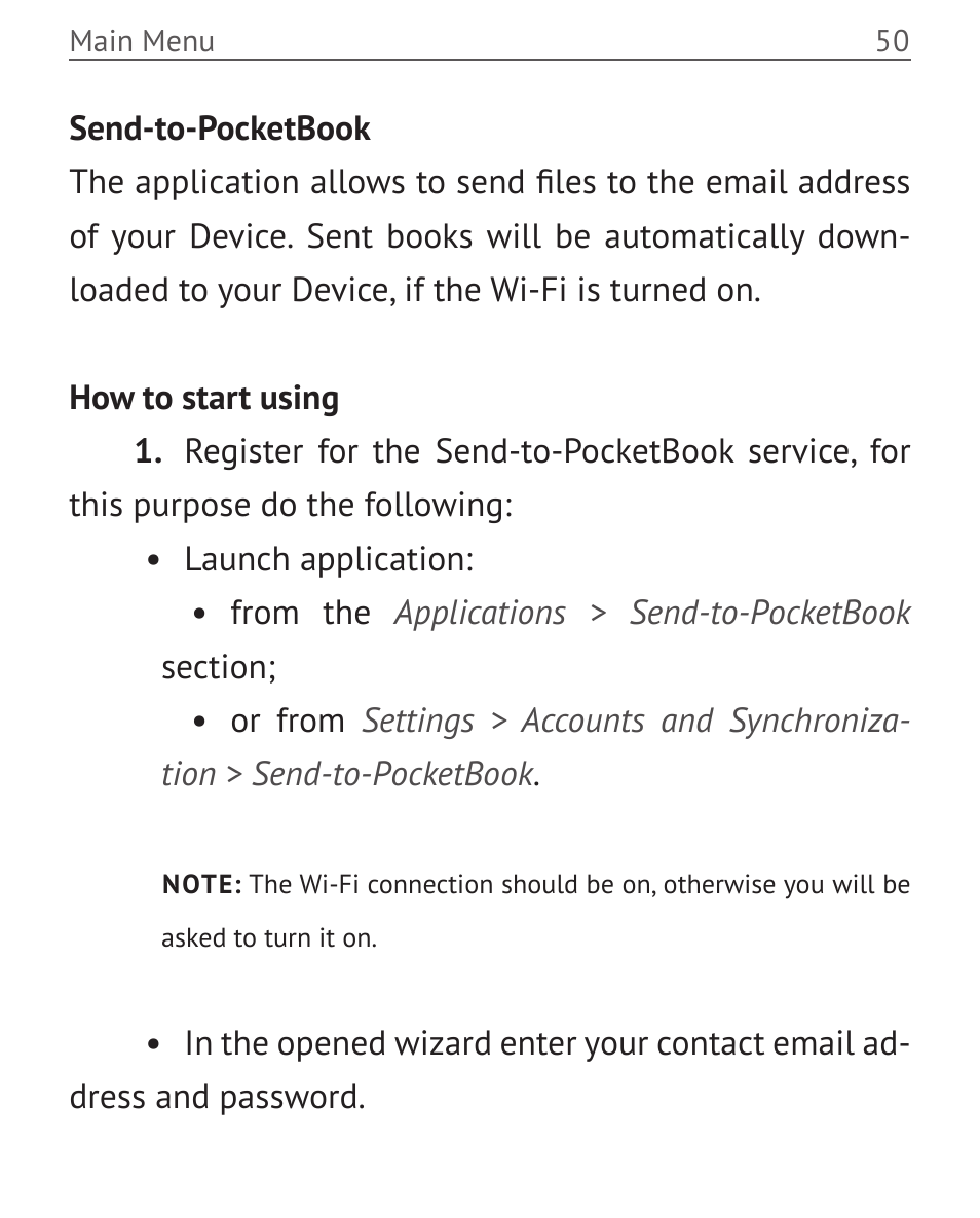 PocketBook Touch User Manual | Page 50 / 101