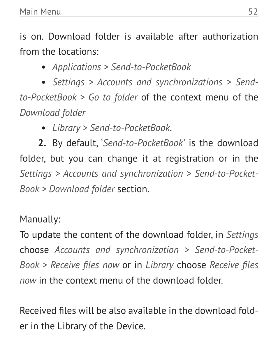 PocketBook Touch User Manual | Page 52 / 101