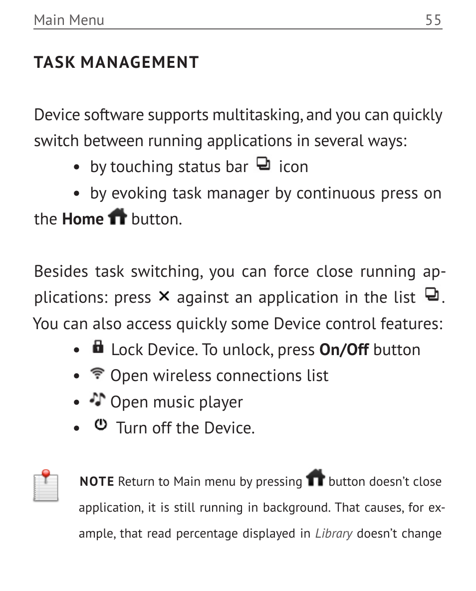 Task management | PocketBook Touch User Manual | Page 55 / 101