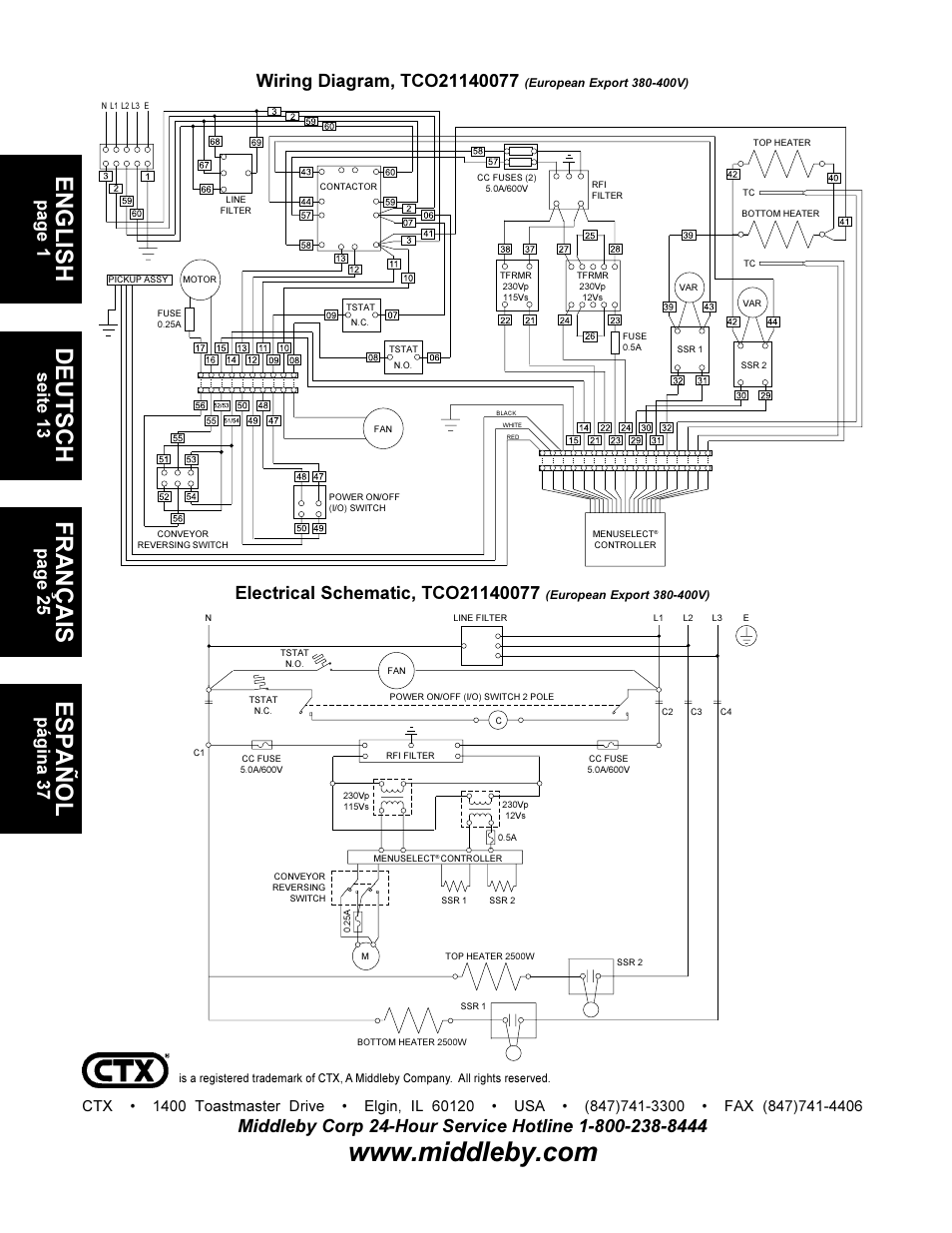 English français español, Deutsch, Seite 13 | CTX TCO21140063 User Manual | Page 12 / 48