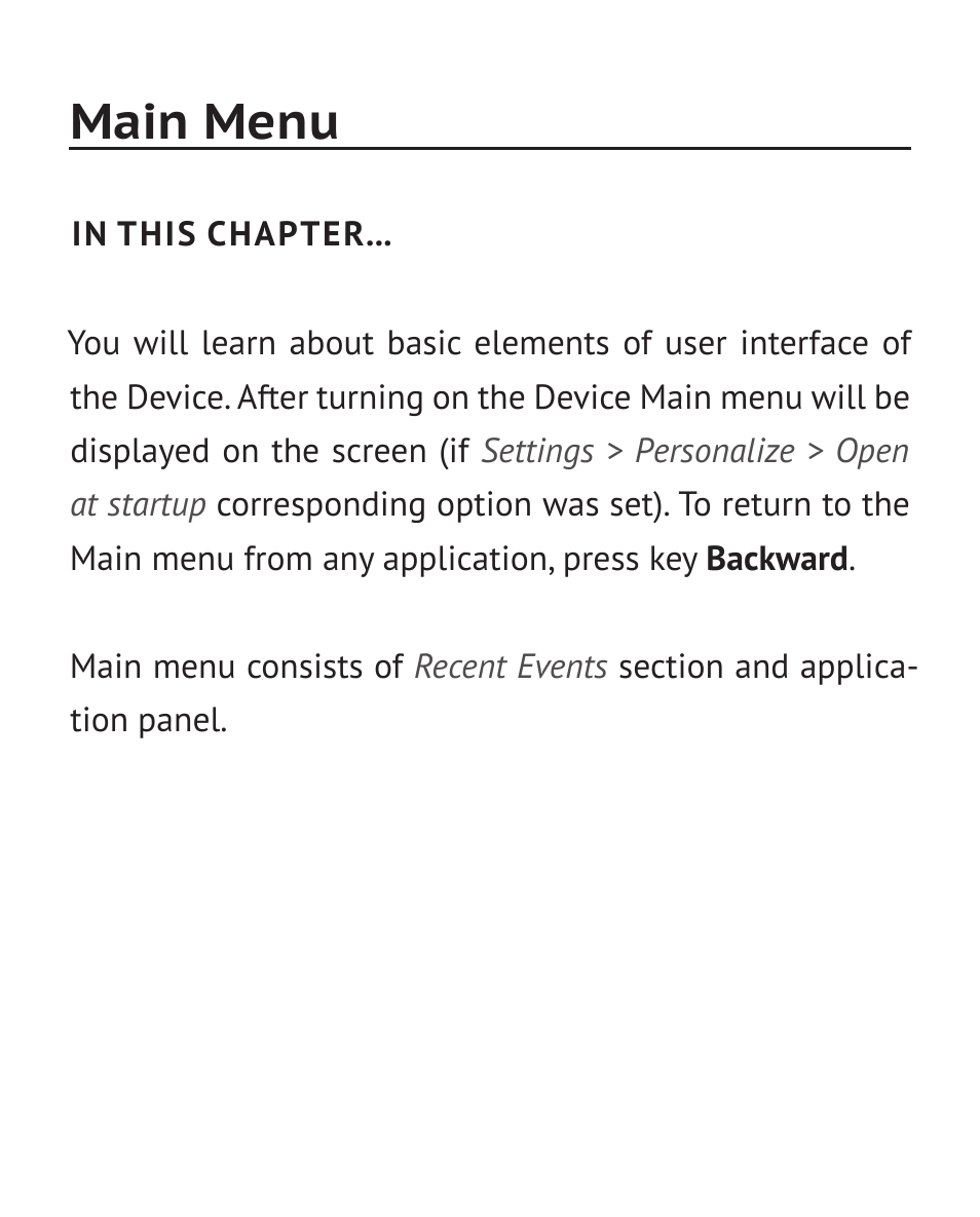 Main menu | PocketBook Mini User Manual | Page 23 / 68