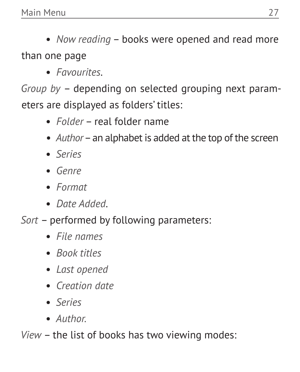 PocketBook Mini User Manual | Page 27 / 68