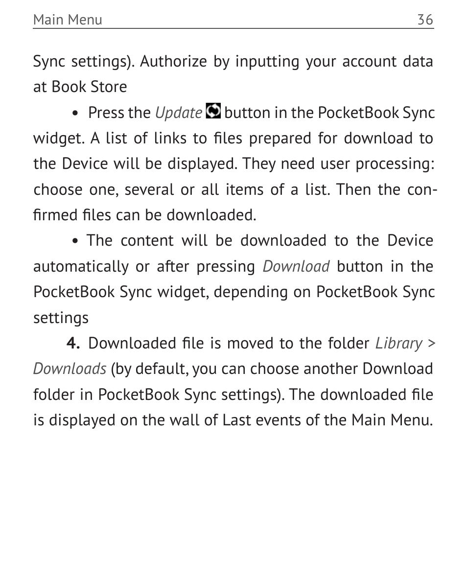 PocketBook Mini User Manual | Page 36 / 68