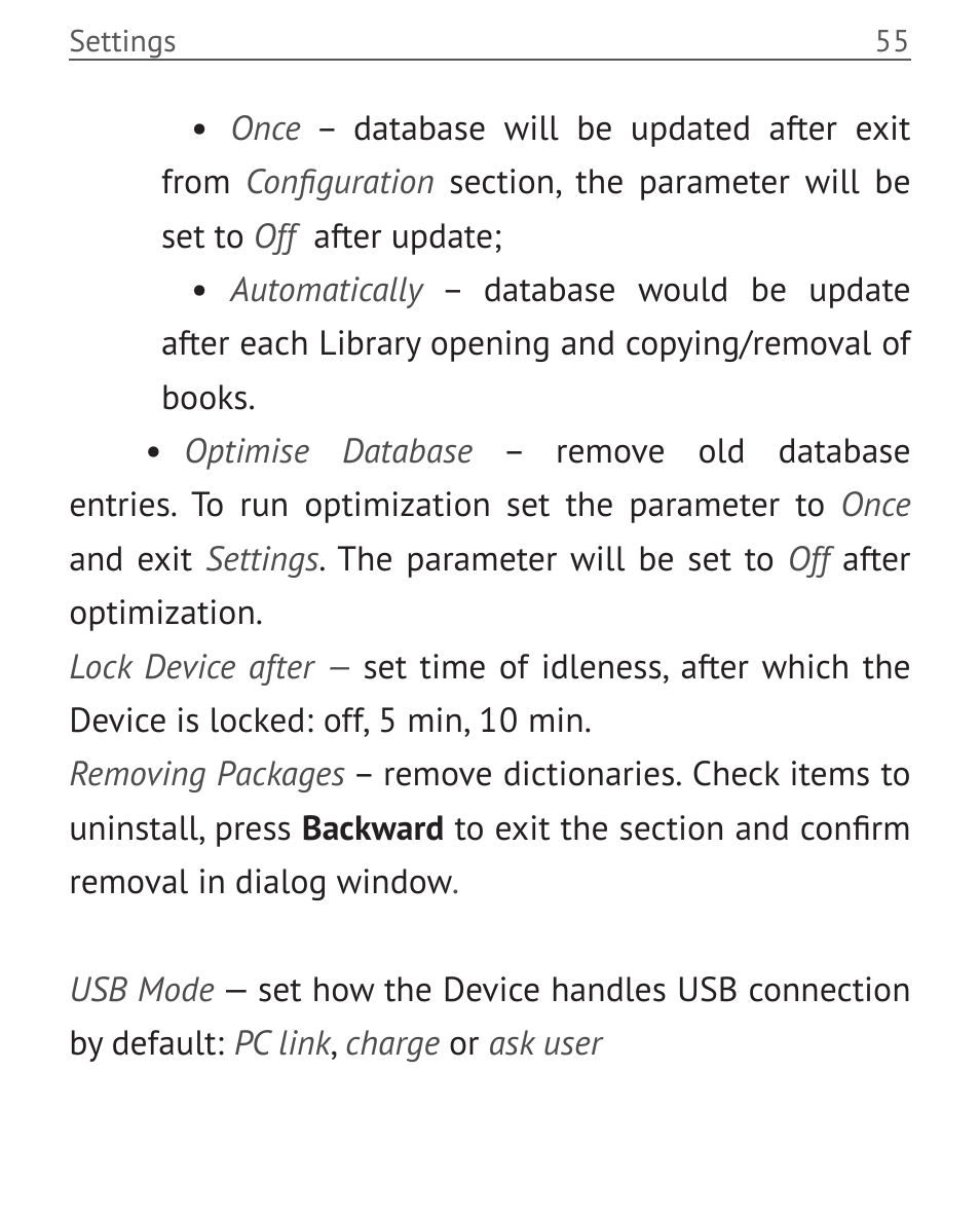 PocketBook Mini User Manual | Page 55 / 68