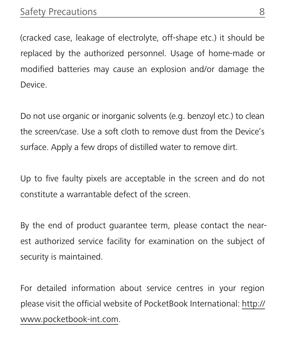 PocketBook Mini User Manual | Page 8 / 68