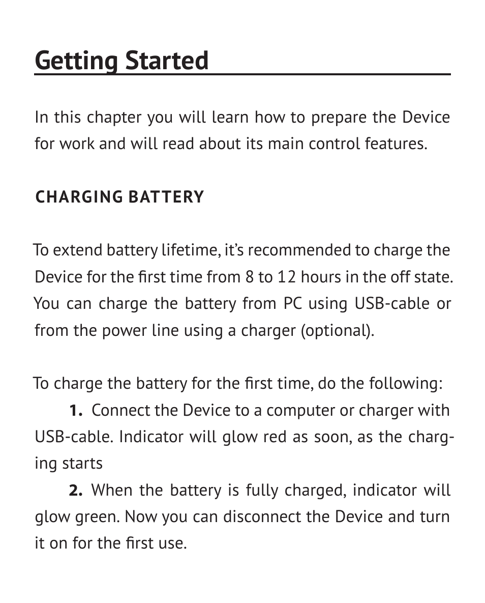 Getting started, Charging battery | PocketBook Color Lux User Manual | Page 14 / 89