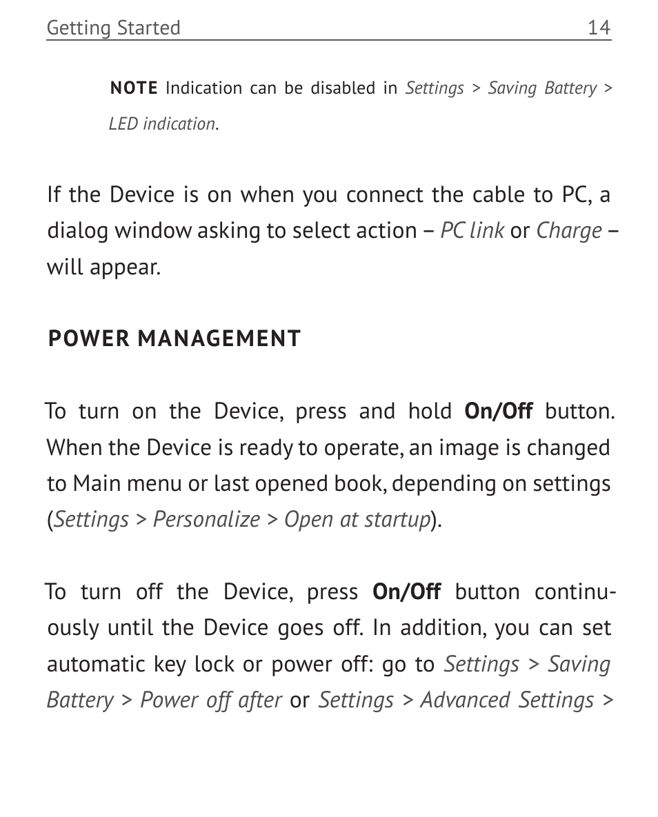 Power management | PocketBook Color Lux User Manual | Page 15 / 89