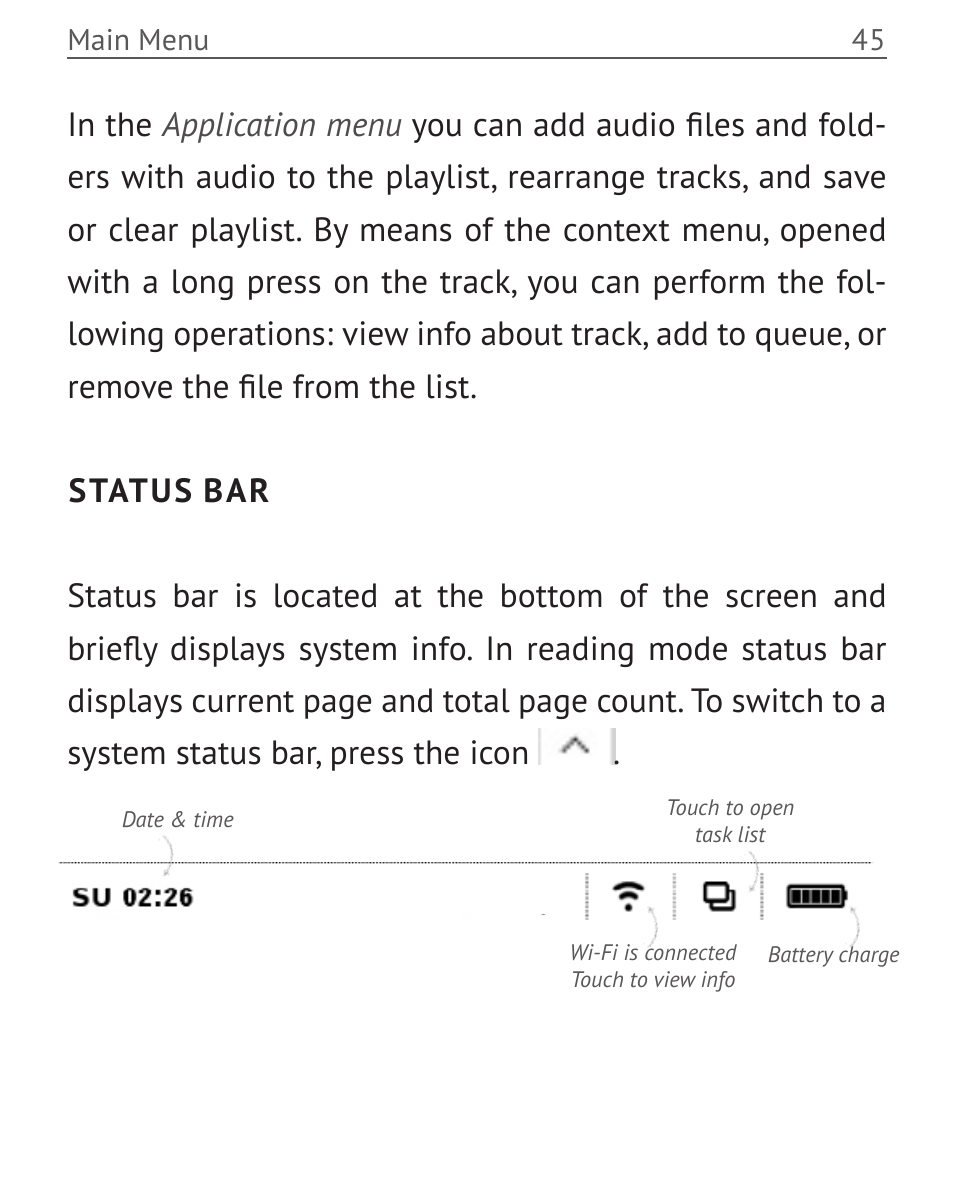 Status bar | PocketBook Color Lux User Manual | Page 46 / 89