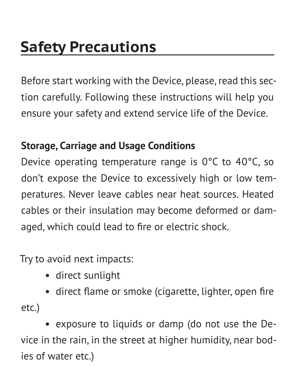 Safety precautions, Storage, carriage and usage conditions, Storage, carriage and usage conditions 5 | PocketBook Basic New 613 User Manual | Page 6 / 54